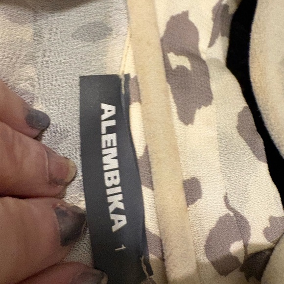 Alembika mixed print leopard floral Long Sleeve midi dress button front - Picture 8 of 8